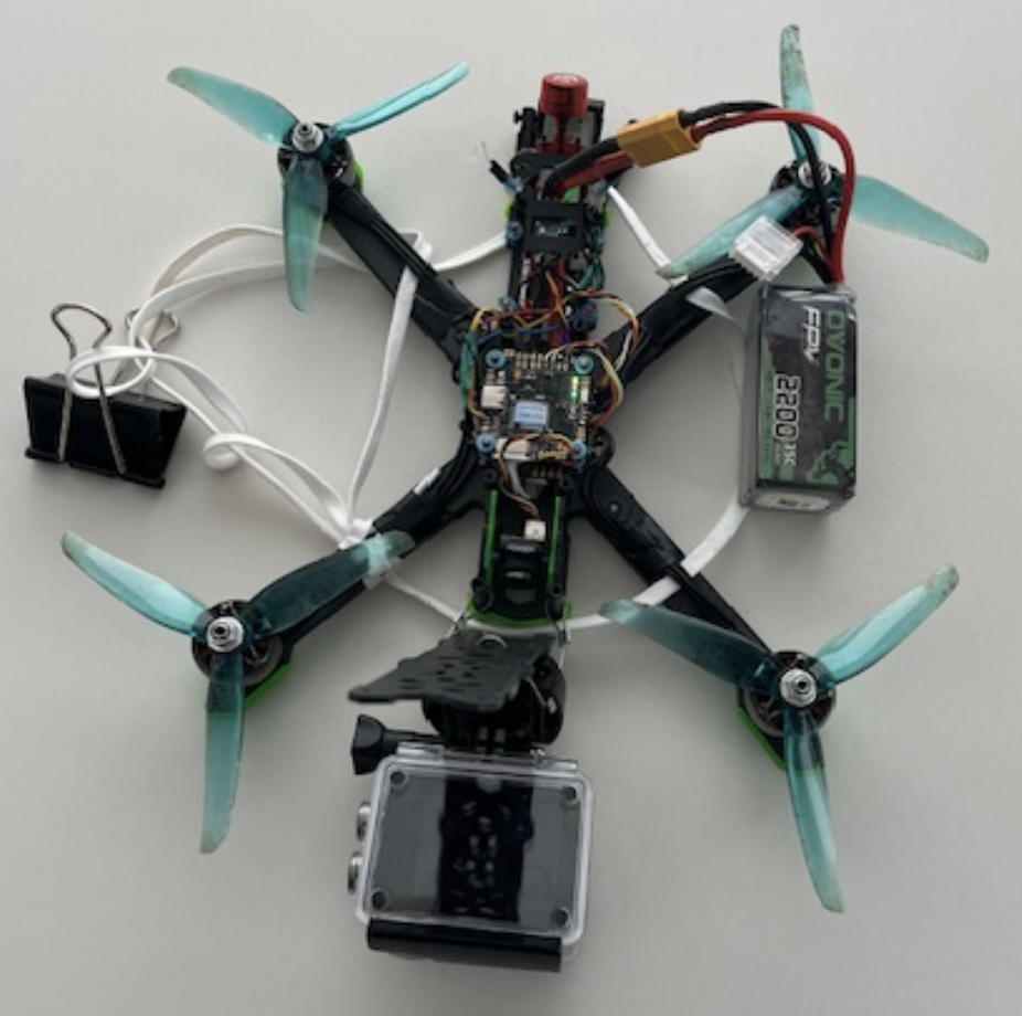 Drone with visible components